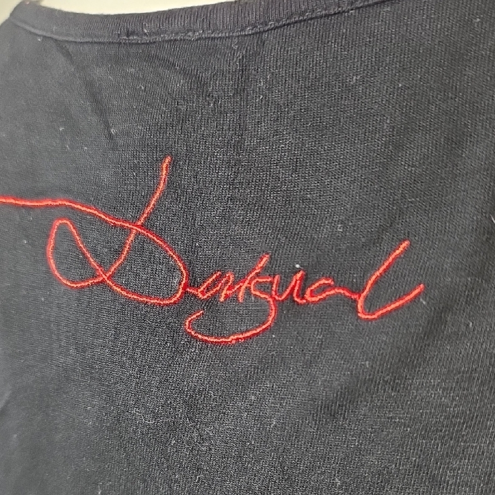 Desigual Black & White Graphic Dress with Red Sash Belt – Made in Spain – Size M - Picture 5 of 10